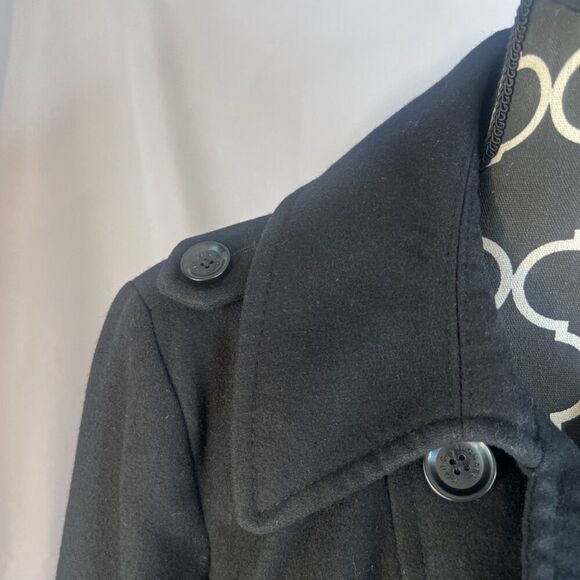 Michael Kors Black Double Breasted Wool Blend Classic Pea Coat Size XL - Picture 3 of 11